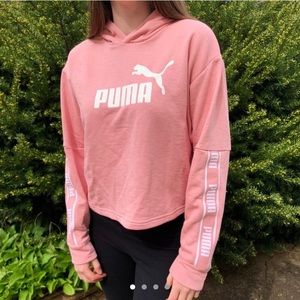Pink Puma cropped hoodie 💗